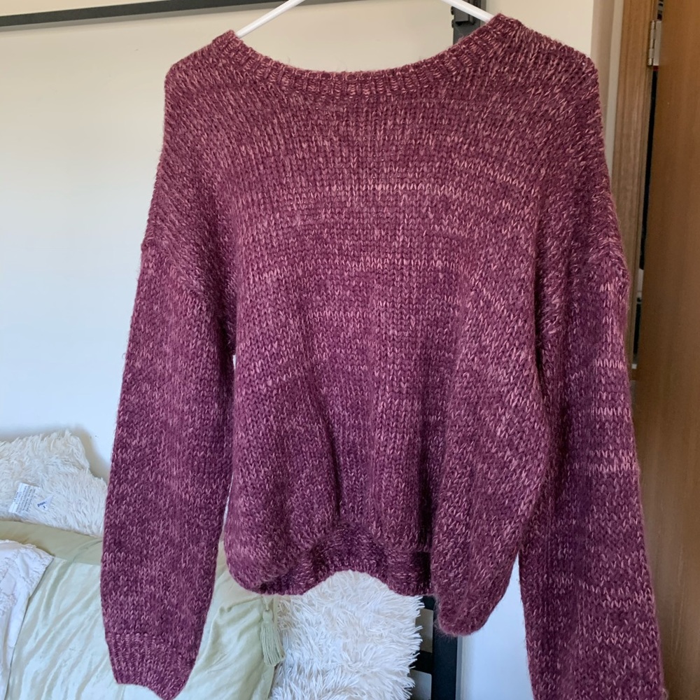 Maroon/Purple Crop Sweater